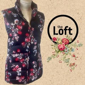 BOGOFREE LOFT Floral Print Down Puffer Vest